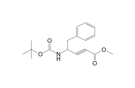 2-Pentynoic acid, 4-[(t-butoxycarbonyl)amino]-(5S)-phenyl-, methyl ester