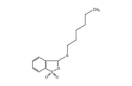 3-(hexylthio)-1,2-benzisothiazole, 1,1-dioxide