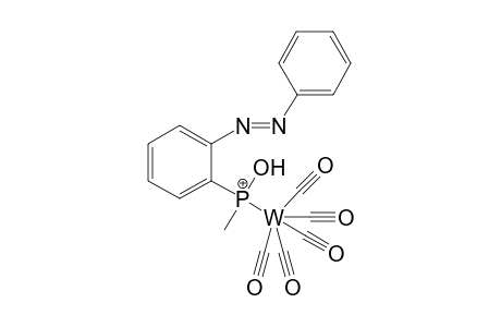 o-[Hydroxymethylphosphina(pentacarbonyl)tungstenium]-N'-phenylazobenzene complex