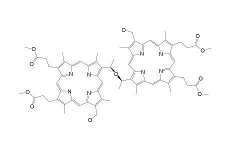 1-[2-Hydroxymethyl)-1,3,5,8-tetramethyl-6,7-bis(2-methoxycarbonylethyl)porphyrin-4-yl]-1-ethyl 1-[4-(hydroxymethyl)-1,3,5,8-tetramethyl-6,7-bis(2-methoxycarbonylethyl)porphrin-2-yl)-1-ethyl ether .beta.-isomer