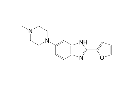 1H-Benzimidazole, 2-(2-furyl)-6-(4-methylpiperazin-1-yl)-