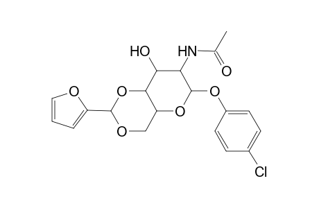 beta-D-Glucopyranoside, 4-chlorophenyl 2-(acetylamino)-2-deoxy-4,6-o-(2-furanylmethylene)-