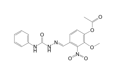 Benzaldehyde, 4-acetoxy-3-methoxy-2-nitro-, 3-phenylsemicarbazide