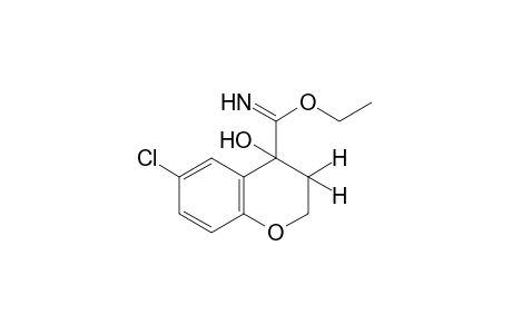 6-chloro-4-hydroxy-4-chromancarboximidic acid, ethyl ester