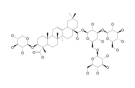 SAPONARIOSIDE-L;3-O-BETA-D-XYLOPYRANOSYLGYPSOGENIC-ACID-28-O-BETA-D-GLUCOPYRANOSYL-(1->3)-[BETA-D-GLUCOPYRANOSYL-(1->6)]-BETA-D-GLUCOPYRANOSIDE