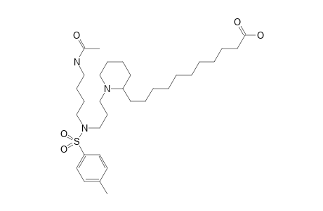 11-[1-(8-Acetamido-4-tosyl-4-aza-octyl)2-piperidyl]undecanoic acid