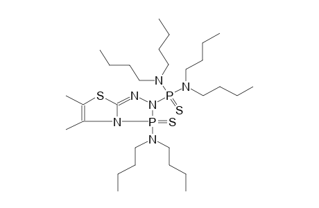 2-(TETRABUTYLDIAMIDOTHIOPHOSPHORYL)-3-THIOXO-3-TETRABUTYLDIAMINO-5,6-DIMETHYLTHIAZOLO[2,3-D]-1,2-DIHYDRO-1,2,4,3-TRIAZAPHOSPHOLE