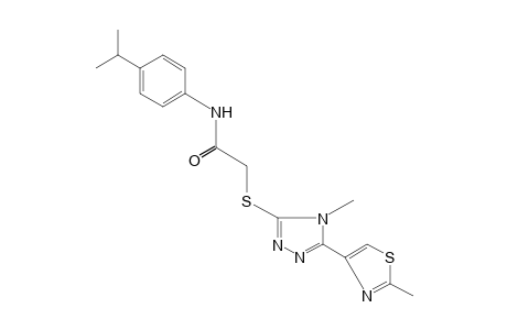 4'-isopropyl-2-{[4-methyl-5-(2-methyl-4-thiazolyl)-4H-1,2,4-triazol-3-yl]thio}acetanilide