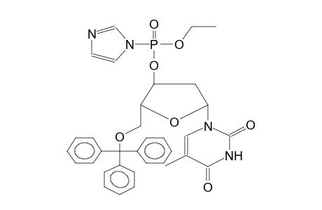 5'-O-TRITYLDEOXYTHYMIDINE-3'-IMIDAZOLIDO(ETHYL)PHOSPHATE (DIASTEREOMERMIXTURE)