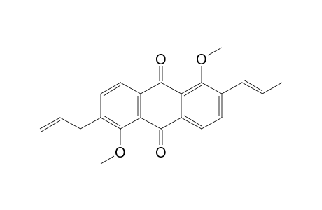 1,5-DIMETHOXY-2-(PROP-1'-ENYL)-6-(PROP-2''-ENYL)-ANTHRAQUINONE