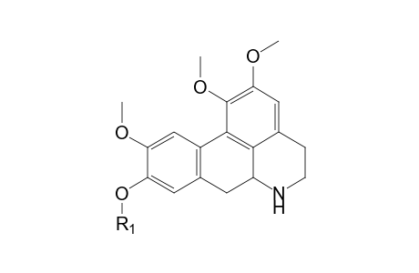 Glaucine-M (9-O-demethyl-N-demethyl-glucuronide) MS2