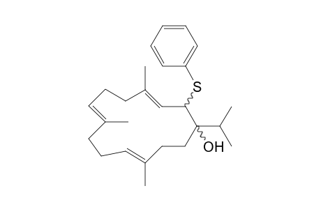 (3E,7E,11E)-1-isopropyl-4,8,12-trimethyl-2-(phenylthio)cyclotetradeca-3,7,11-trien-1-ol