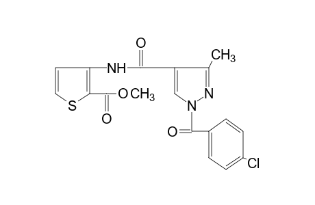 3-[1-(p-chlorobenzoyl)-3-methylpyrazole-4-carboxamido]-2-thiophenecarboxylic acid, methyl ester