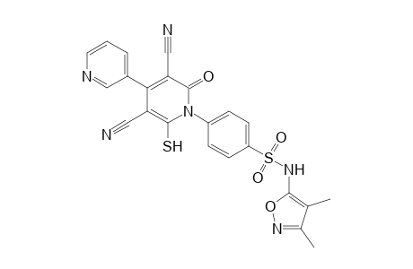 4-[3,5-dicyano-4-(3-pyridyl)-6-mercapto-2-oxopyridin-1(2H)-yl]-N-(3,4-dimethylisoxazol-5-yl)benzenesulfonamide