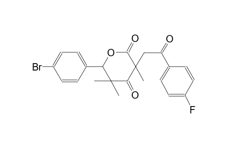 2H-pyran-2,4(3H)-dione, 6-(4-bromophenyl)-3-[2-(4-fluorophenyl)-2-oxoethyl]dihydro-3,5,5-trimethyl-