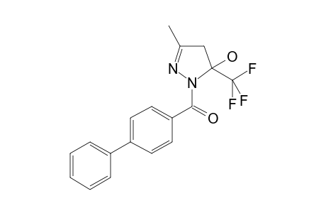 2-Pyrazolin-5-ol, 5-trifluoromethyl-3-methyl-1-(4-phenylbenzoyl)-