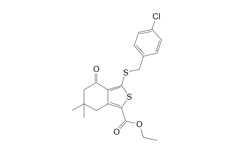 3-[(p-chlorobenzyl)thio]-6,8-dimethyl-4-oxo-4,5,6,7-tetrahydrobenzo[c]thiophene-1-carboxylic acid, ethyl ester