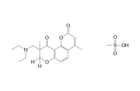 9-[(diethylamino)methyl]-8,9-dihydro-4,9-dimethyl-2H,10H-benzo[1,2-b:3,4-b']dipyran-2,10-dione, methanesulfonate
