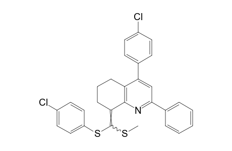 4-(p-chlorophenyl)-8-{[(p-chlorophenyl)thio](methylthio)methylene]-2-phenyl-5,6,7,8-tetrahydroquinoline