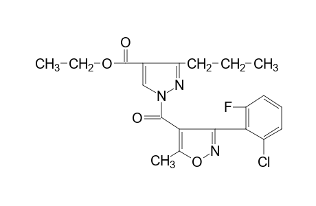 1-{[3-(2-chloro-6-fluorophenyl)-5-methyl-4-isoxazolyl]carbonyl}-3-propylpyrazole-4-carboxylic acid, ethyl ester