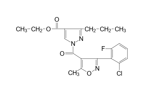 1-{[3-(2-chloro-6-fluorophenyl)-5-methyl-4-isoxazolyl]carbonyl}-3-propylpyrazole-4-carboxylic acid, ethyl ester