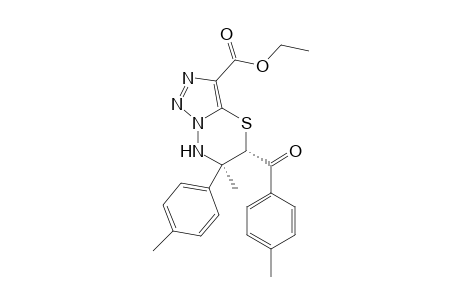 (5S*,6R*)-5-(4-Methylbenzoyl)-6-methyl-6-p-tolyl-6,7-dihydro-5H-[1,2,3]triazolo[5,1-b][1,3,4]thiadiazine-3-carboxylic acid ethyl ester