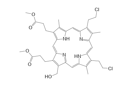 21H,23H-Porphine-2,18-dipropanoic acid, 7,12-bis(2-chloroethyl)-17-(hydroxymethyl)-3,8,13-trimethyl-, dimethyl ester