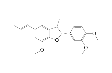 (+/-)-2-(3,4-DIMETHOXYPHENYL)-3-METHYL-7-METHOXY-5-[(E)-1-PROPENYL]-2,3-DIHYDROBENZO-[B]-FURAN