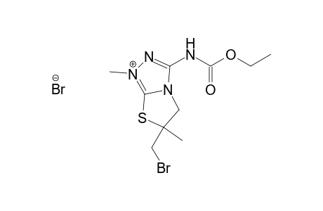 6-(Bromomethyl)-5,6-dihydro-1,6-dimethyl-3-ethoxycarbonylaminothiazolo[2,3-c]-1,2,4-triazolium bromide