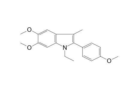 1H-Indole, N-ethyl-5,6-dimethoxy-3-methyl-2-(4'-methoxyphenyl)-