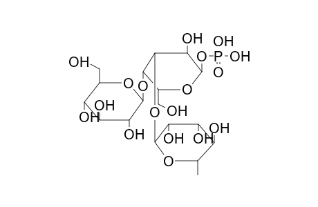 ALPHA-L-RHAMNOPYRANOSYL-(1->3)-[BETA-D-GLUCOPYRANOSYL-(1->4)]-ALPHA-D-GALACTOPYRANOSYL-1-PHOSPHATE
