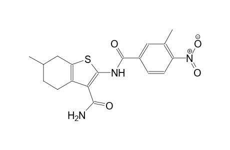 6-methyl-2-[(3-methyl-4-nitrobenzoyl)amino]-4,5,6,7-tetrahydro-1-benzothiophene-3-carboxamide