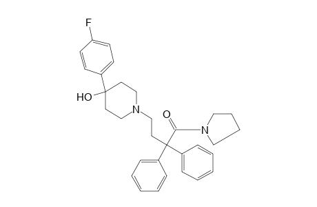 1-[3,3-diphenyl-4-oxo-4-(1-pyrrolidinyl)butyl]-4-(p-fluorophenyl)-4-piperidinol