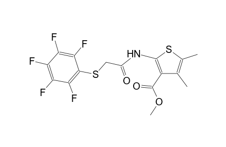 methyl 4,5-dimethyl-2-({[(2,3,4,5,6-pentafluorophenyl)sulfanyl]acetyl}amino)-3-thiophenecarboxylate