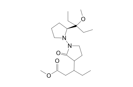 (2'S,R,R)-(-)-3-[2'-(1-Ethyl-1-methoxypropyl)-2-oxobipyrrolidin-3-yl]-3-pentanoic acid methyl ester