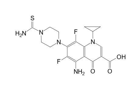 3-quinolinecarboxylic acid, 5-amino-7-[4-(aminocarbonothioyl)-1-piperazinyl]-1-cyclopropyl-6,8-difluoro-1,4-dihydro-4-oxo-