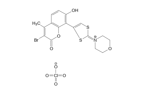 4-[4-(3-bromo-7-hydroxy-4-methyl-2-oxo-2H-1-benzopyran-8-yl)1,3-dithiol-2-ylidene]morpholinium perchlorate