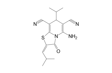 5-Amino-2-isobutylidene-7-isopropyl-3-oxo-2,3-dihydro-7H-thiazolo[3,2-a]pyridine-6,8-dicarbonitrile