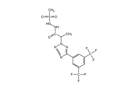 1-{2-[5-(alpha,alpha,alpha,alpha',alpha',alpha'-hexafluoro-3,5-xylyl)-2H-tetrazol-2-yl]propionyl}-2-(methylsulfonyl)hydrazine