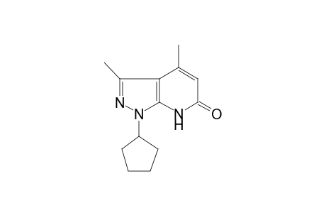 6H-pyrazolo[3,4-b]pyridin-6-one, 1-cyclopentyl-1,7-dihydro-3,4-dimethyl-