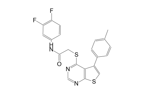 N-(3,4-difluorophenyl)-2-{[5-(4-methylphenyl)thieno[2,3-d]pyrimidin-4-yl]sulfanyl}acetamide