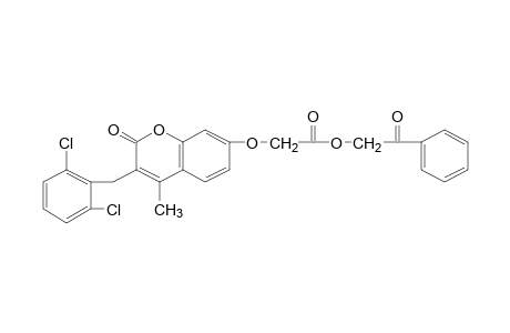 {[3-(2,6-dichlorobenzyl)-4-methyl-2-oxo-2H-1-benzopyran-7-yl]oxy}acetic acid, phenacyl ester
