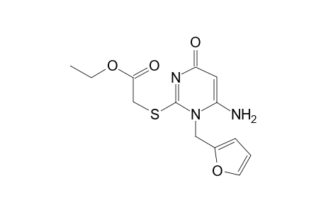 Acetic acid, 2-[[6-amino-1-(2-furanylmethyl)-1,4-dihydro-4-oxo-2-pyrimidinyl]thio]-, ethyl ester