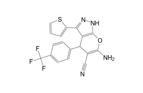 6-Amino-3-thiophen-2-yl-4-(4-trifluoromethyl-phenyl)-1,4-dihydro-pyrano[2,3-c]pyrazole-5-carbonitrile