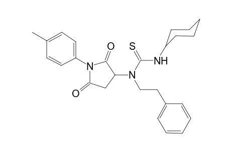 N'-cyclohexyl-N-[1-(4-methylphenyl)-2,5-dioxo-3-pyrrolidinyl]-N-(2-phenylethyl)thiourea