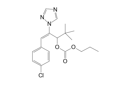 (E)-1-(4-Chlorophenyl)-4,4-dimethyl-2-(1H-1,2,4-triazol-1-yl)pent-1-en-3-yl propyl carbonate