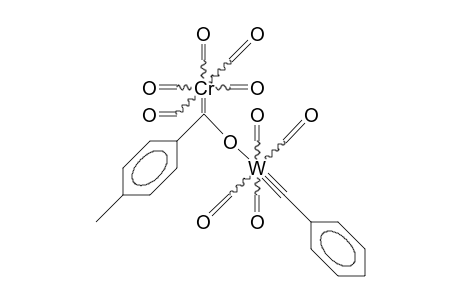 trans-Tetracarbonyl-[pentacarbonyl-(4-methyl-benzoyl)-chromato-O]-(phenylcarbyne) tungsten
