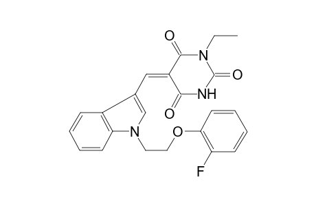 2,4,6(1H,3H,5H)-pyrimidinetrione, 1-ethyl-5-[[1-[2-(2-fluorophenoxy)ethyl]-1H-indol-3-yl]methylene]-, (5E)-