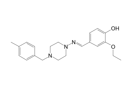 phenol, 2-ethoxy-4-[(E)-[[4-[(4-methylphenyl)methyl]-1-piperazinyl]imino]methyl]-