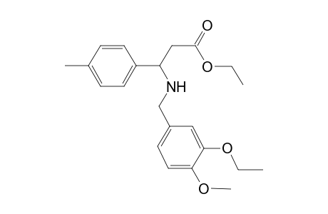 Ethyl 3-[(3-ethoxy-4-methoxybenzyl)amino]-3-(4-methylphenyl)propanoate